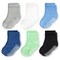 CozyWay Toddler Socks with Grippers - Socks for Toddler Girls & Boys - Soft Cotton Non-Slip Crew - 6-12 Months, Blue White Green, 6 Pack